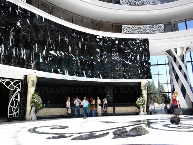 Alexandrette Black Marble Decoration in Hotel Reception