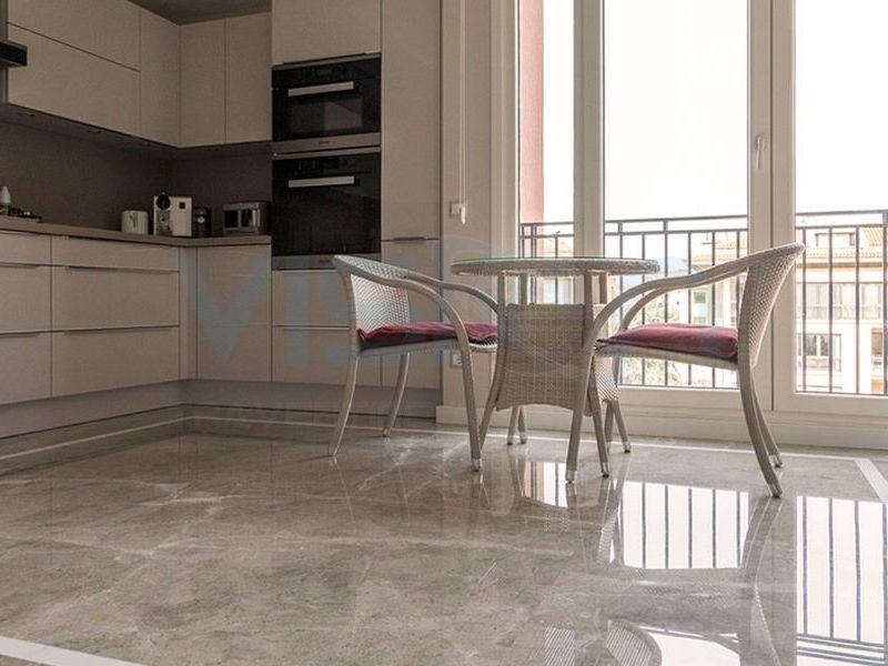 Tundra Grey Marble Kitchen